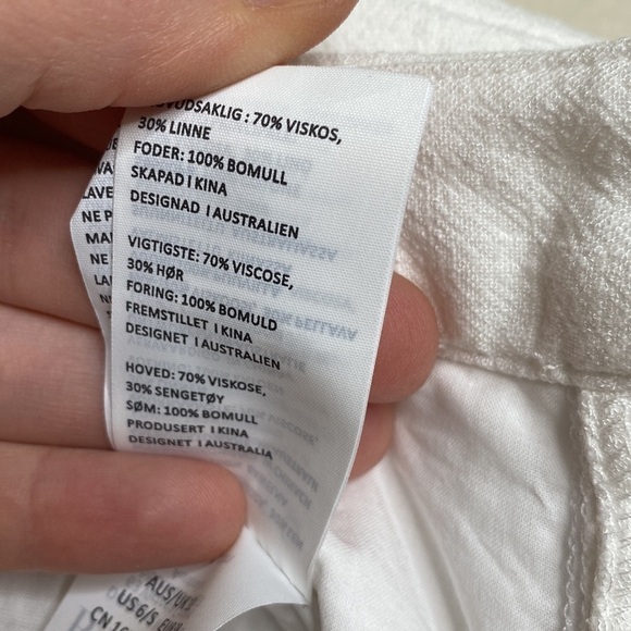 Bardot pin tuck pant slacks ivory lined Sz US 6 - Picture 7 of 8